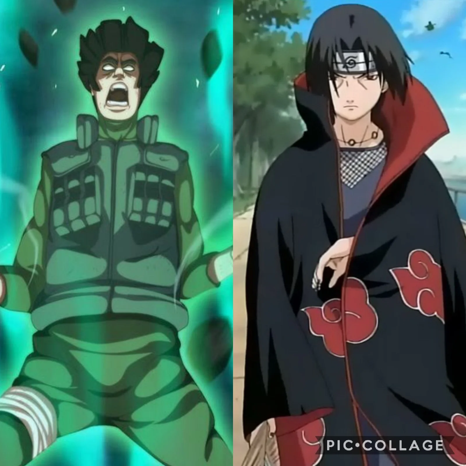 Might Guy and Itachi in Naruto